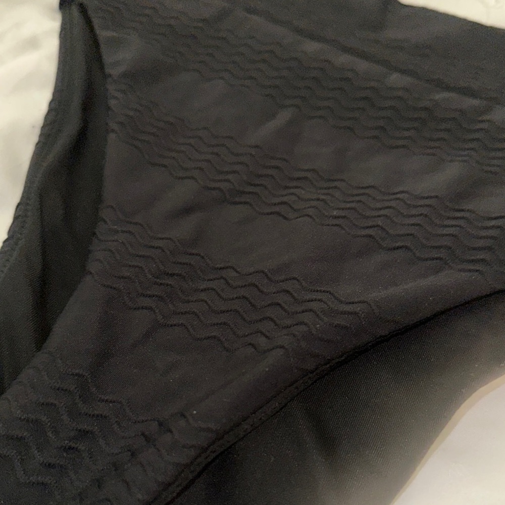 Black Textured Bikini Bottom